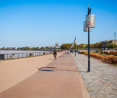 Bordeaux's riverfront is a vibrant area perfect for a scenic walk or cycle